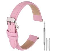 sourcing map Leather Watch Bands for Men and Women, Quick Release Watch Strap Replacement, 10mm 12mm 14mm 16mm 18mm 20mm 22mm 24mm Flat Thin Elegant Leather Strap with Tools