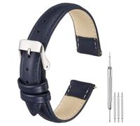 sourcing map Leather Watch Bands for Men and Women, Quick Release Watch Strap Replacement, 10mm 12mm 14mm 16mm 18mm 20mm 22mm 24mm Flat Thin Elegant Leather Strap with Tools