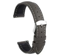 sourcing map Leather Watch Strap, 18mm Quick Release Watch Band with Stainless Steel Silver Buckle Soft Leather Watch Band for Men and Ladies, Gray