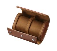sourcing map Leather Watch Travel Case Single Watch Roll Storage Box Organizer for Men Women Watch Holding Storaging Displaying, 2 Slot, Brown