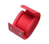 sourcing map Leather Watch Travel Case Single Watch Roll Storage Box Organizer for Men Women Watch Holding Storaging Displaying, 1 Slot, Red
