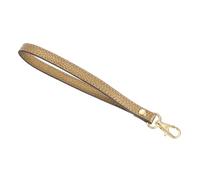 sourcing map Leather Wristlet Strap, 190mm/7.48" Hand Wrist Lanyard Leather Replacement Wrist Strap for Clutch Wallet Keychain Bag DIY (Light Gold, Gold)