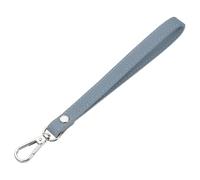 sourcing map Leather Wristlet Strap, 20cm/7.87" Long Keychain Hand Strap, Leather Replacement Wrist Strap for Purse, Clutch, Wallet, Keychain Bag DIY (Blue Leather, Silver Clasp)