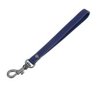 sourcing map Leather Wristlet Strap, 20cm/7.87" Long Keychain Hand Strap, Leather Replacement Wrist Strap for Purse, Clutch, Wallet, Keychain Bag (Dark Blue Leather, Black Clasp)