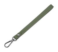 sourcing map Leather Wristlet Strap, 20cm/7.87" Long Keychain Hand Strap, Leather Replacement Wrist Strap for Purse, Clutch, Wallet, Keychain Bag DIY (Dark Green Leather, Black Clasp)