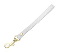 sourcing map Leather Wristlet Strap, 20cm/7.87" Long Keychain Hand Strap, Leather Replacement Wrist Strap for Purse, Clutch, Wallet, Keychain Bag (White Leather, Gold Clasp)