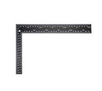 sourcing map Leathercraft Black Tempered Stainless Steel Measuring Square Ruler for DIY Leather Handmade Sewing Tools 0-300mm 0-12inch Scale