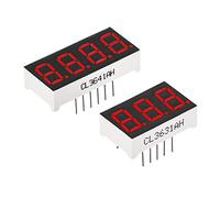 sourcing map LED Display Digital Tube Common Cathode 7 Segment Red 5Pcs 4 Digit Tube 5Pcs 3 Digit Tube