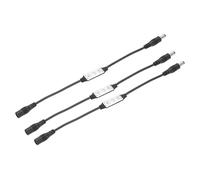 sourcing map LED Strip Dimmer, 12V to 24V 12A Mini Brightness Adjustable Controller Lamp Switch with DC Plugs for Single Color Strips, Black Pack of 3