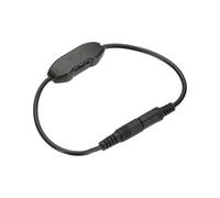 sourcing map LED Strip Dimmer, DC 12V to 24V 6A Rotary Brightness Adjustable Controller Lamp Switch with DC Plugs for Single Color Strips, Black