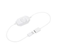 sourcing map LED Strip Dimmer, DC 5V 3A Rotary Knob Brightness Adjustable Controller Lamp Switch with USB Connectors for Single Color Strips, White