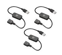 sourcing map LED Touch Inline Dimmer 5V 3A USB Cord Tact Switch Controller for Single Color Emitting Diode Strip Light, Black, Pack of 3