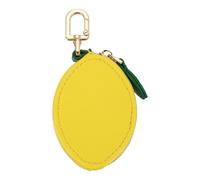 sourcing map Lemon Coin Purse Keychain, Leather Coin Purse with Zipper Cute Fruit Shaped Bag Charm for Women Girls Handbags Backpacks Decoration Mini Pouch Wallets