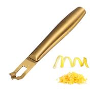 sourcing map Lemon Peeler, Stainless Steel Citrus Fruit Peeler Tool Orange Zester Gadget Channel Knife for Cocktail Garnishes Bar Kitchen Accessory, Gold
