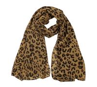 sourcing map Leopard Cheetah Print Chiffon Women Neck Wrap Stole Shawl Scarf