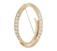 sourcing map Letter Brooch Pins, A-Z 26 Letters Metal Initial Rhinestone Brooches, Crystal Alphabet Breastpin for Women Men Suit Coat Decors Gift(Letter O, Gold)
