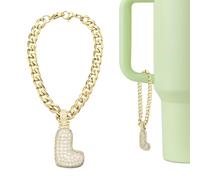 sourcing map Letter Charm for Stanley Tumbler Cup, Bubble Cute Initial l Letter Charm Accessories Name ID with Glitter Rhinestone for Tumblers or Other Water Cups with Handle for Women, Gold