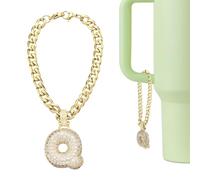 sourcing map Letter Charm for Stanley Tumbler Cup, Bubble Cute Initial Q Letter Charm Accessories Name ID with Glitter Rhinestone for Tumblers or Other Water Cups with Handle for Women, Gold