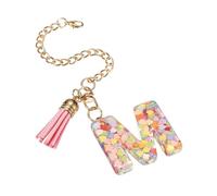 sourcing map Letter M Cup Chain, Bag Chain, Key Chain, Initial Letter Pendant Decorations Handle Chain, Cute Decor Accessories (Letter-M, Heart-Shaped)