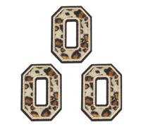 sourcing map Letters O Patches Leopard Iron-On Letters O Patch Black Border Sew Embroidered Applique Patches 6CM/2.36 Inch Hot Melt Adhesive Process for Clothing Repair Backpack Jean,Pack of 3