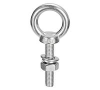sourcing map Lifting Eye Bolt, 1 Set M10x50mm Eye Bolt with Nut Washer 304 Stainless Steel Shoulder Lifting Ring Eye Bolt for Hanging Item