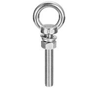 sourcing map Lifting Eye Bolt,1 Set M16x100mm Eye Bolt w Nut Washer | 304 Stainless Steel,Shoulder Lifting Ring Eye Bolt for Hanging Item