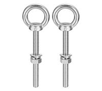 sourcing map Lifting Eye Bolt, 2 Sets M8 x 70mm Eye Bolt with Nut Washer 304 Stainless Steel Shoulder Lifting Ring Eye Bolt for Hanging Item