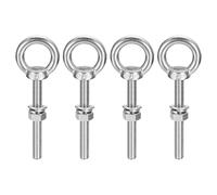 sourcing map Lifting Eye Bolt, 4 Sets M8 x 60mm Eye Bolt with Nut Washer 304 Stainless Steel Shoulder Lifting Ring Eye Bolt for Hanging Item