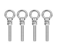 sourcing map Lifting Eye Bolt,4Sets M16x120mm Eye Bolt w Nut Washer | 304 Stainless Steel,Shoulder Lifting Ring Eye Bolt for Hanging Item