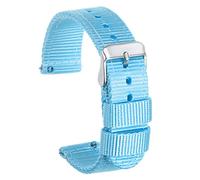 sourcing map Light Blue Nylon Watch Band 18mm Width Durable Nylon Strap for Men, Universal Replacement Canvas Watchband