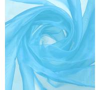 Sourcing Map Light Blue Organza Fabric, 60" x 1 Yard, Polyester, Solid, Crystal Sheer Silky, Wedding Party Decoration