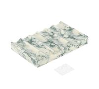 sourcing map Light Green Marble Soap Dish, Bar Soap Holder Tray Self Draining for Bathroom Sink & Shower, Non Slip Marble Tray for Kitchen and Desk