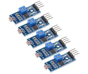 sourcing map Light Intensity Detection Sensor Photoresistor Module with Digital and Analog Output for Arduino UNO 5pcs