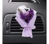 sourcing map Light Purple Small Bouquet Car Air Freshener Vent Clips, Mini Decorative Rose Bouquet with Fragrance Diffuser for Women, Automotive Air Freshener Decoration, Style 4
