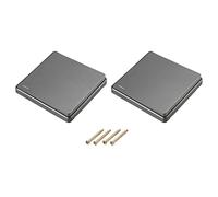 sourcing map Light Switch Wall Panel On/Off Push Button Rocker Switch 1 Gang 1 Way Grey 250V 10A 86mmx86mm Pack of 2