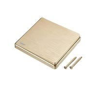 sourcing map Light Switch Wall Panel On/Off Push Button Rocker Switch 1 Gang 2 Way Gold Tone 250V 10A 86mmx86mm