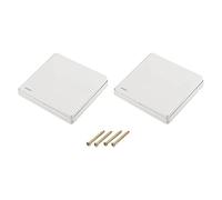 sourcing map Light Switch Wall Panel On/Off Push Button Rocker Switch 1 Gang 2 Way White 250V 10A 86mmx86mm Pack of 2