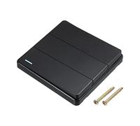sourcing map Light Switch Wall Panel On/Off Push Button Rocker Switch 3 Gang 1 Way Black 250V 10A 86mmx86mm