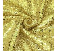 sourcing map Light Yellow Sequin Fabric, by The Yard, 1 Yard Length 4.3ft Wide Sequin Velvet Fabric Shiny Sparkly Cloth for DIY Sewing, Dress, Backdrop, Tablecloth, Table Runner