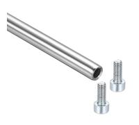 sourcing map Linear Motion Rod Shaft Guide 6x600mm 304 Stainless Steel | End Hollow Linear Steel Rods Inner Threaded Studs,with Screws,for 3D Printer and CNC Machine