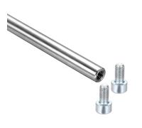 sourcing map Linear Motion Rod Shaft Guide 8x600mm 304 Stainless Steel | End Hollow Linear Steel Rods Inner Threaded Studs,with Screws,for 3D Printer and CNC Machine