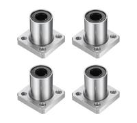 sourcing map LMK10UU Linear Ball Bearings 10mm Bore 19mm OD 29mm Length Square Flange Steel Cage for CNC Machine 3D Printer