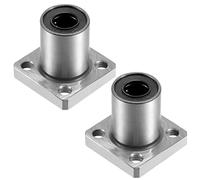 sourcing map LMK10UU Square Flange Linear Ball Bearings, 10mm Bore Dia, 19mm OD, 29mm Length(Pack of 2)