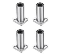 sourcing map LMK12LUU Linear Ball Bearings 12mm Bore 21mm OD 57mm Length Extra Long Square Flange Steel Cage for CNC Machine 3D Printer