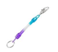 sourcing map Lobster Clasp Purple Sky Blue Spring Stretchy Coil Cord Strap Keychain Rope