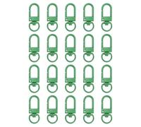 sourcing map Lobster Claw Clasps, 20Pcs 33mm - Metal Swivel Clasps Snap Hook, Lanyard Clips for Bag Keychains Purses Charm Jewelry Making Connector DIY Craft Accessories (Green)
