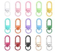 sourcing map Lobster Claw Clasps, 30Pcs 33mm - Metal Swivel Clasps Snap Hook, Lanyard Clips for Bag Keychains Purses Charm Jewelry Making Connector DIY Craft Accessories (15 Colors)