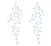 sourcing map Long Plum Iron on Patches, 18.5 in Long Flower Embroidered Appliques Sew on Patch Floral Vines Decoration Applique for Dress Clothes Jackets Jeans Bags, 2pcs, Light Blue
