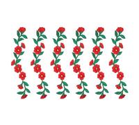 sourcing map Long Plum Iron on Patches, 9.4 in Long Flower Embroidered Appliques Sew on Patch Floral Vines Applique with Leaf for Dress Clothes Jackets Jeans Bags, 6pcs, Red