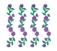 sourcing map Long Plum Iron on Patches, 9.4 in Long Flower Embroidered Appliques Sew on Patch Floral Vines Applique with Leaf for Dress Clothes Jackets Jeans Bags, 4pcs, Purple